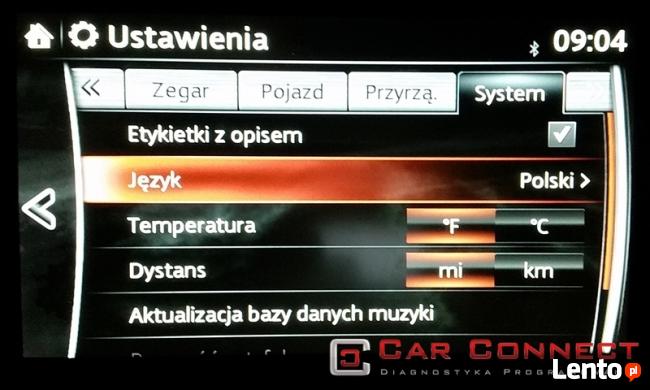 MAZDA MZD Connect język polski menu nawigacja USA konwersja