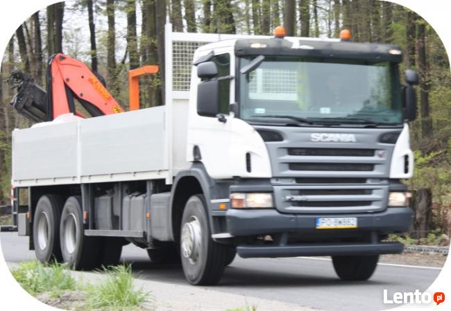 Transport materiałów budowlanych, palety, kruszywa, stal,