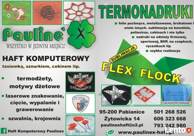 haft komputerowy łączymy z sitodrukiem, haft tasiemką,nadruk