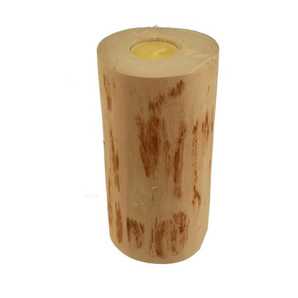Świecznik drewniany, rustykalny - 20 cm