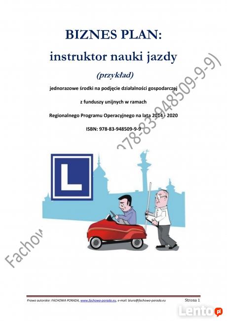 BIZNESPLAN instruktor nauki jazdy