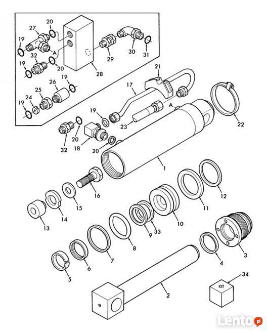 Zestaw uszczelnień cylindra hydraulicznego NH 83971999 FP458