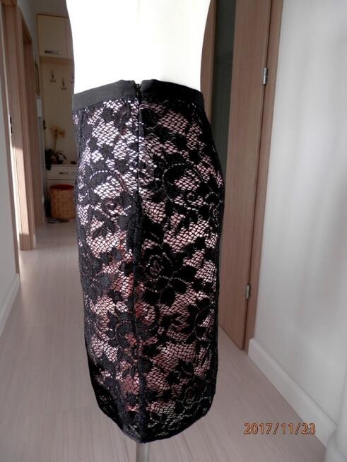 Spódnica Koronkowa Ołówkowa Czarna Imprezowa Forever 21