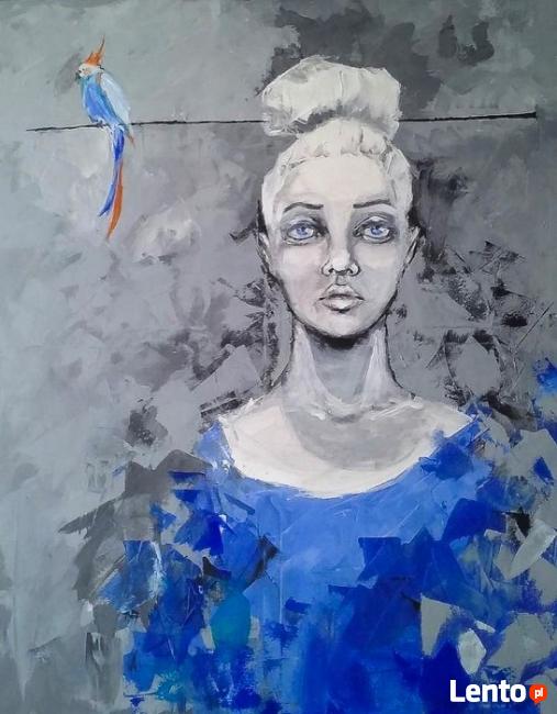 Akryl na płótnie "PTAK" obraz 100x80cm artystki A.Laube