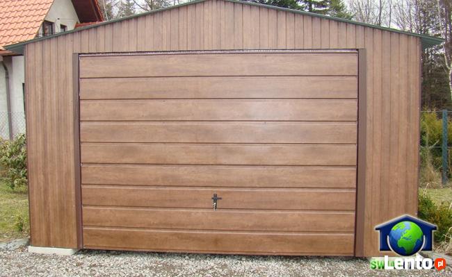 Garaże Blaszane 4x6 ORZECH Blaszaki drewnopodobne