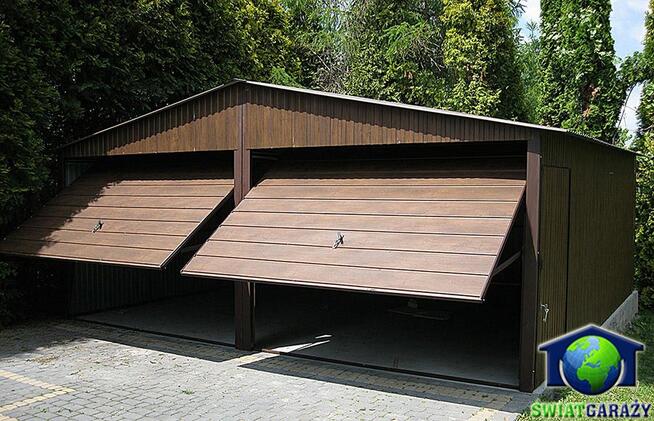 Garaże Blaszane 6x5 Orzech Premium Blaszaki Drewnopodobne