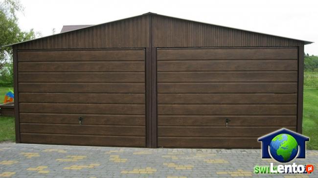 Garaże Blaszane 6x5 Orzech Premium Blaszaki Drewnopodobne