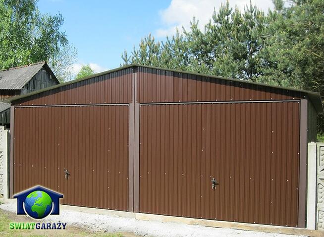 Garaże Blaszane 6x5 Blaszaki Brąz transport i montaż gratis