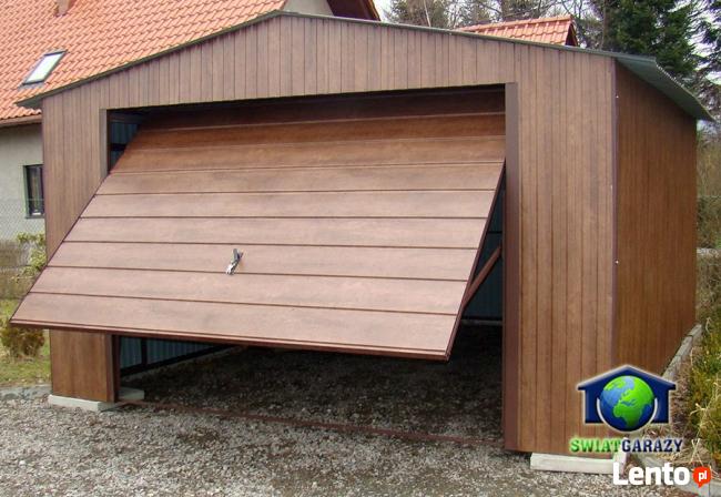 Garaże Blaszane 4x6 ORZECH Blaszaki drewnopodobne