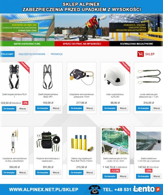 Siatki asekuracyjne, zabezpieczające - wynajem, sprzedaż