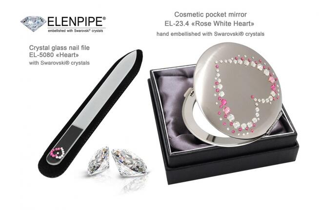 Zestaw kosmetyczny lusterko pilnik Walentynki prezent Serce