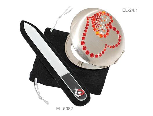 Zestaw kosmetyczny lusterko pilnik Walentynki prezent Serce