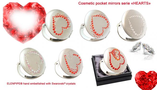 Zestaw kosmetyczny lusterko pilnik Walentynki prezent Serce
