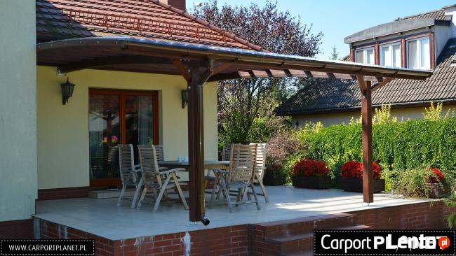 Zadaszenie tarasu z poliwęglanu pergola tarasowa drewniana