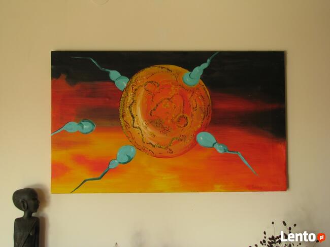 Obraz ręcznie malowany na płótnie 65x107Kosmiczna abstrakcja