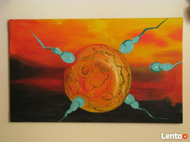 Obraz ręcznie malowany na płótnie 65x107Kosmiczna abstrakcja