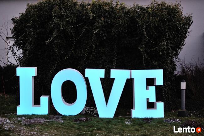 Napis LOVE 120cm led RGB (zmiana kolorów) wynajem Kalisz, Os