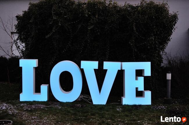 Napis LOVE 120cm led RGB (zmiana kolorów) wynajem Kalisz, Os