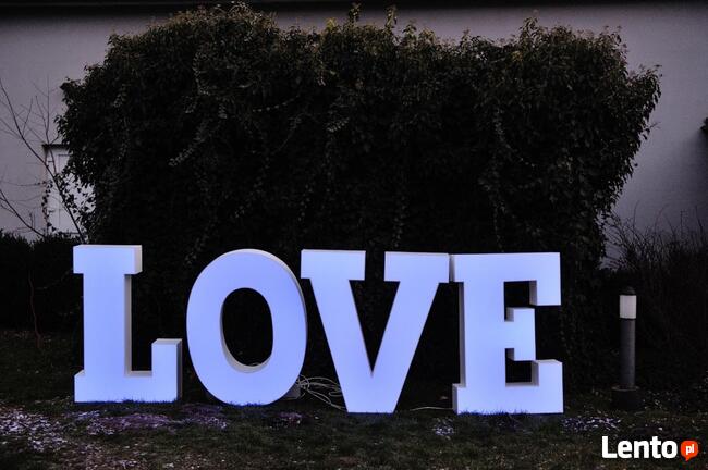 Napis LOVE 120cm led RGB (zmiana kolorów) wynajem Kalisz, Os