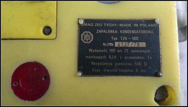 Zapalarka kondensatorowa Typ TZK-100 ; Emag Zeg Tychy