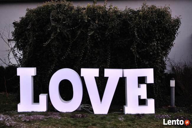 Napis LOVE 120cm led RGB (zmiana kolorów) wynajem Kalisz, Os