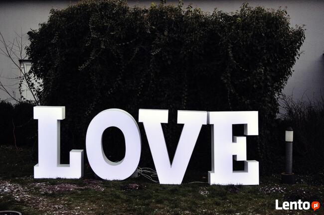 Napis LOVE 120cm led RGB (zmiana kolorów) wynajem Kalisz, Os
