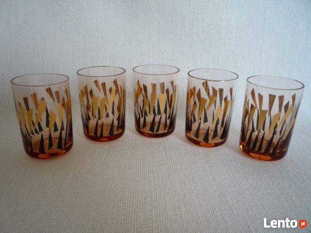 ANTYK Nowa Łososiowa KARAFKA + 5 Kieliszków Złote Zdobienia