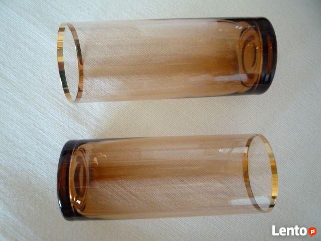 NOWE 5 sztuk Wysokie Szklanki Szkło cieniowane Brązowe