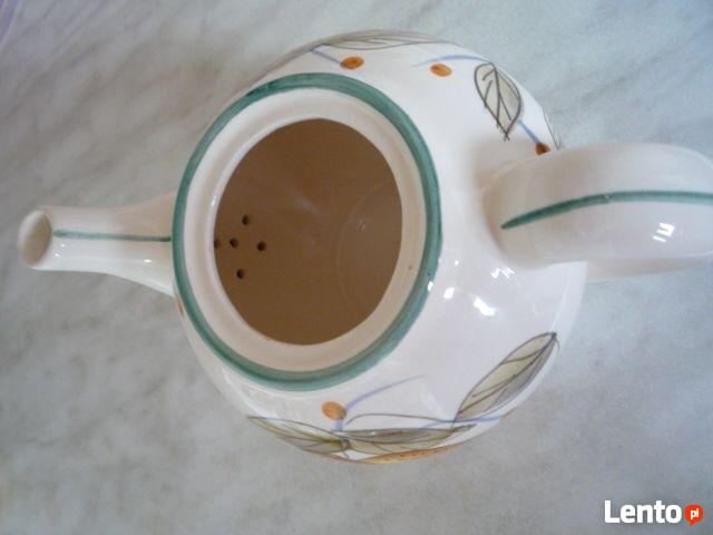 Imbryk Czajniczek 2 + filiżanki Ręcznie malowana Ceramika