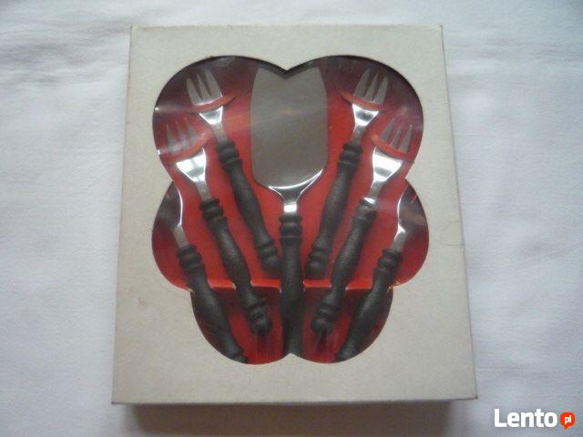 Antyk NOWY Komplet Widelczyki 6szt + Łopatka do Ciasta