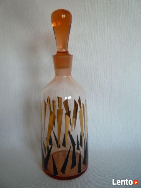 ANTYK Nowa Łososiowa KARAFKA + 5 Kieliszków Złote Zdobienia