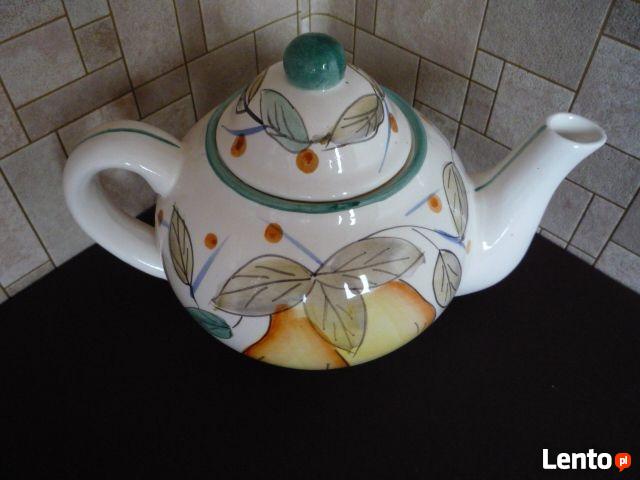 Imbryk Czajniczek 2 + filiżanki Ręcznie malowana Ceramika