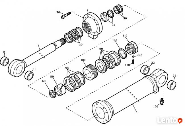 Uszczelnienia komplet siłownika łyżki CNH 71464996 EX255