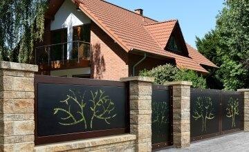 Drewniane panele ogrodzeniowe laser metal