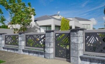 Drewniane panele ogrodzeniowe laser metal