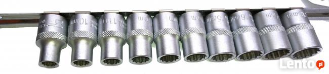 Klucze nasadowe nasadki 9-18mm 10 sztuk 12-kątne