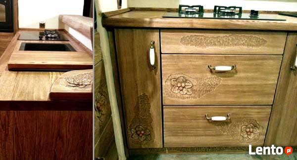 Meble kuchenne - drewniane, rustykalne, rzeźbione