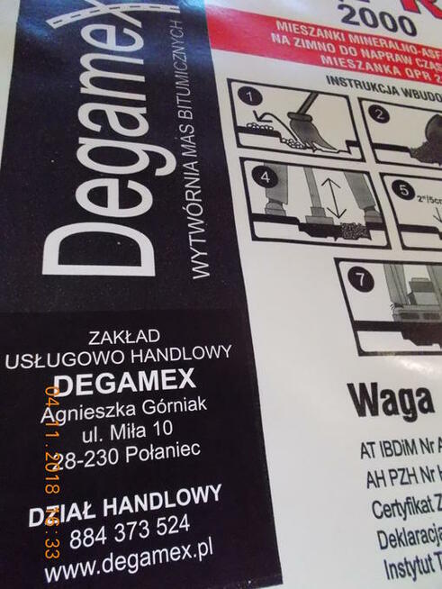 ASFALT na zimno w workach QPR2000 Asfalt w workach Producent