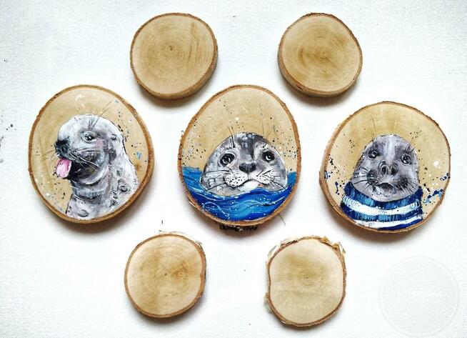 Pamiątki nadmorskie, ręcznie malowane, Świnoujście, Rewal...