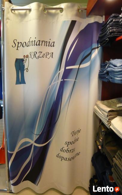 Kotara zasłona do przymierzalni z logo