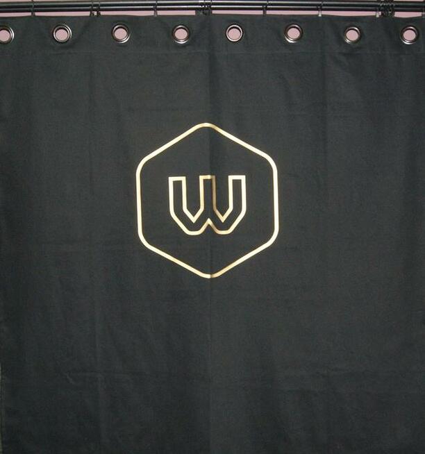 Kotara zasłona do przymierzalni z logo