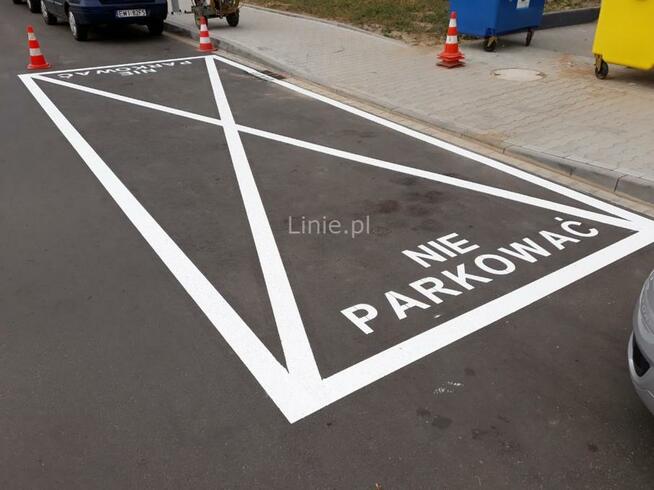 Malowanie linii, oznakowanie poziome hal magazynów, garaży