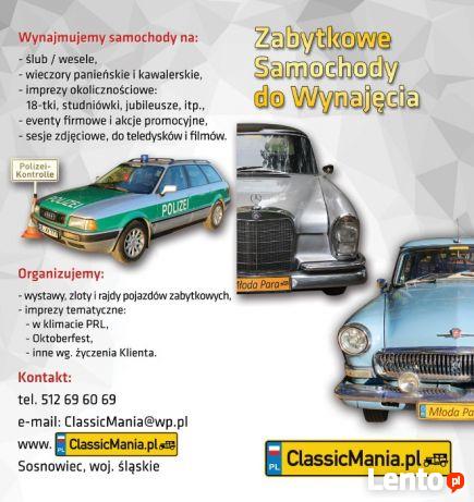 Auto do ślubu Wołga Fiat 126p zabytkowe prl radiowóz milicja