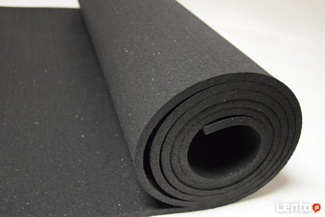 Mata gumowa w rolce siłownia fitness czarna 6mm