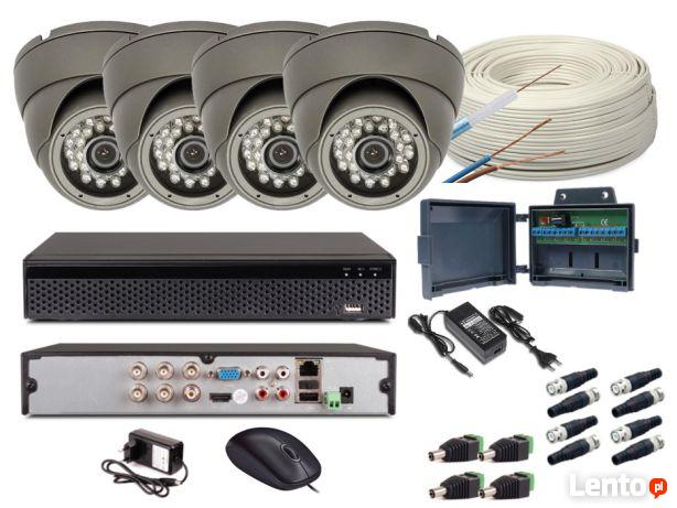 Zestaw monitoring 4 kamery HD + Zasilanie+Przewod+Akcesoria