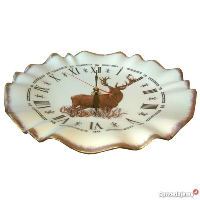 Zegar z porcelany okrągły Jeleń