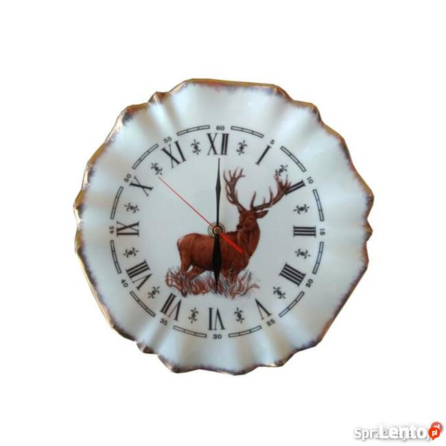 Zegar z porcelany okrągły Jeleń