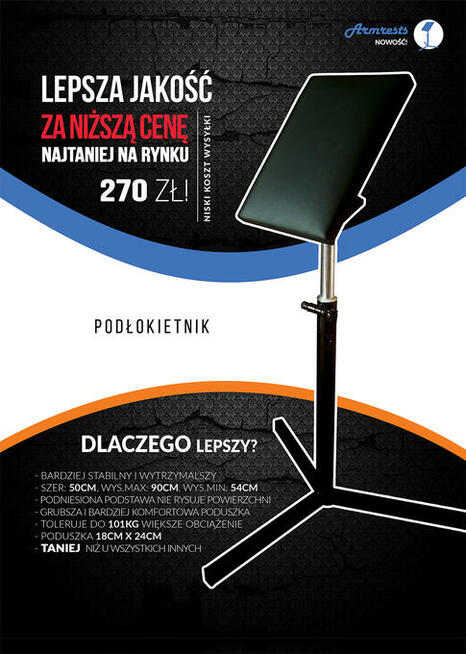 Podłokietnik do tatuażu - stojak kosmetyczny do tatuowania