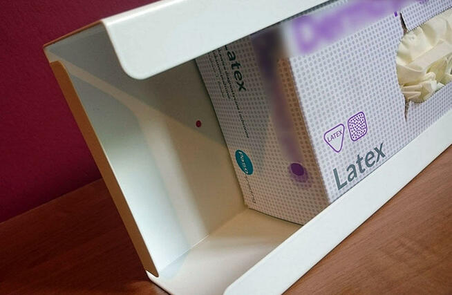 Podajnik (dozownik) na rękawice – pojedynczy BIAŁY, gł. 7,5