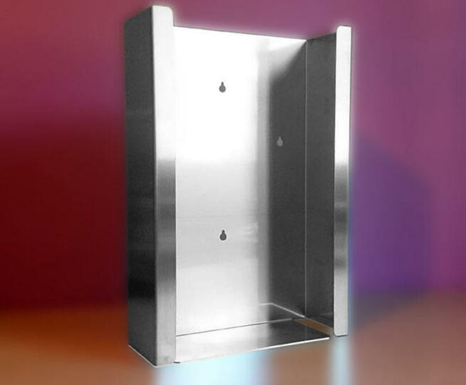 Podajnik (dozownik) na rękawice – potrójny INOX, gł. 8 cm